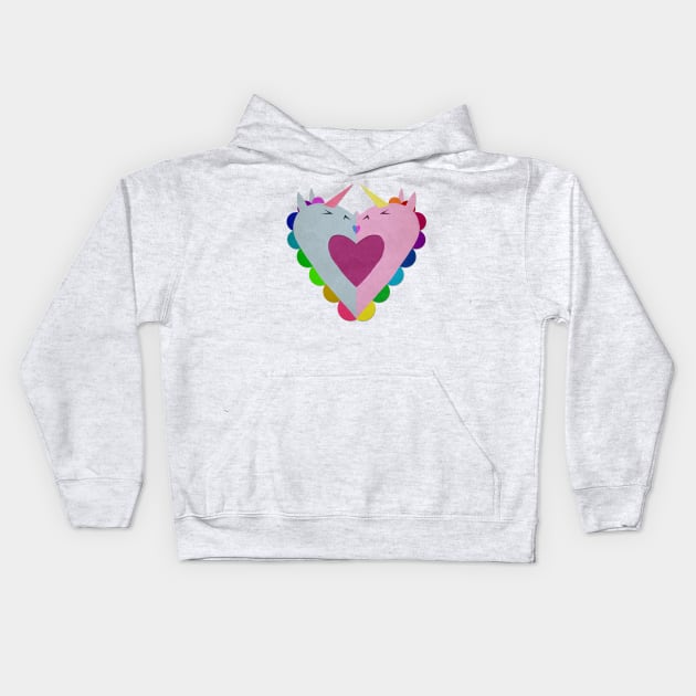 The heart has a kiss in mind Kids Hoodie by Thatssounicorny